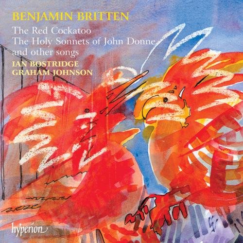 Album cover featuring an abstract painting of an orange cockatoo against a blue background.