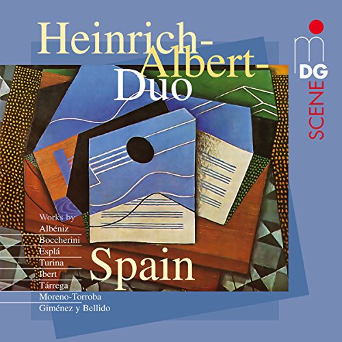 CD cover for "Heinrich-Albert-Duo" featuring abstract, colorful Spanish-themed art.