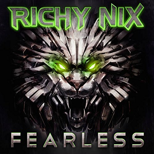 CD cover for Richy Nix’s “Fearless” featuring a robotic lion’s face.