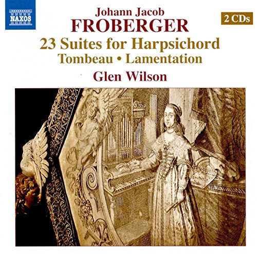 CD cover: portrait of a woman with a harpsichord, baroque style.