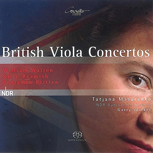 CD cover for “British Viola Concertos” featuring a portrait and text.