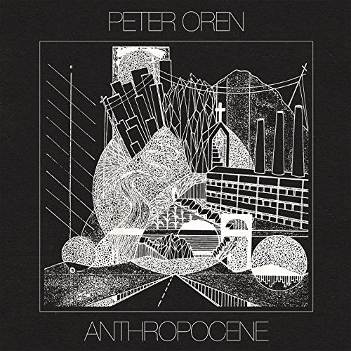 Black album cover with white abstract cityscape illustration and artist's name.