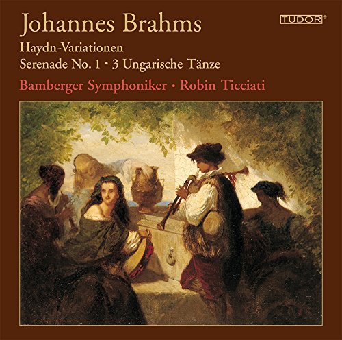 CD cover: painting of musicians performing outdoors, brown and green tones.