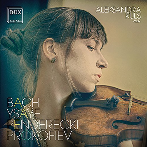 CD cover featuring a woman holding a violin, with composer names listed.