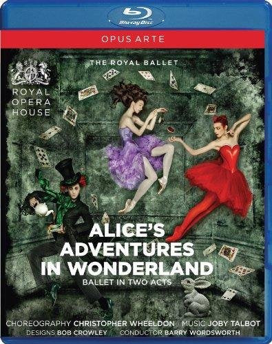 Blu-ray cover for "Alice's Adventures in Wonderland" ballet, featuring dancers.