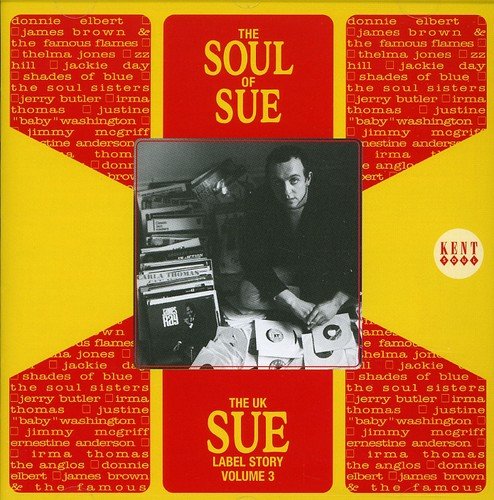 CD cover for “The Soul of Sue” featuring a man with records.