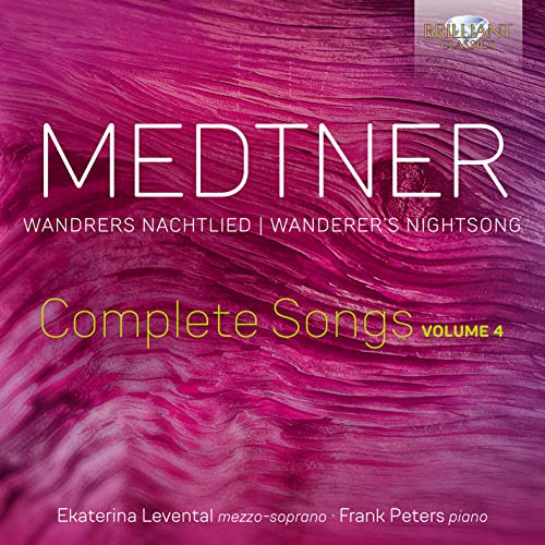 CD cover for Medtner's Complete Songs, Volume 4, with abstract purple design.