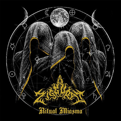 CD cover: three hooded figures within a circular astrological design.
