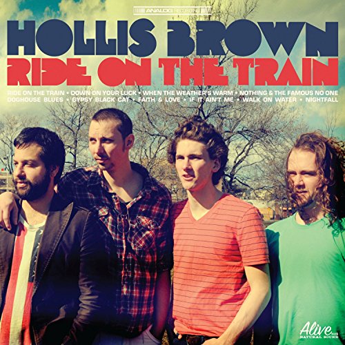 "Album cover featuring four men standing together with trees in the background."