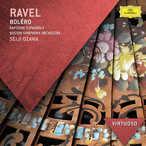 CD cover for Ravel’s Boléro, featuring floral patterned folding fans.