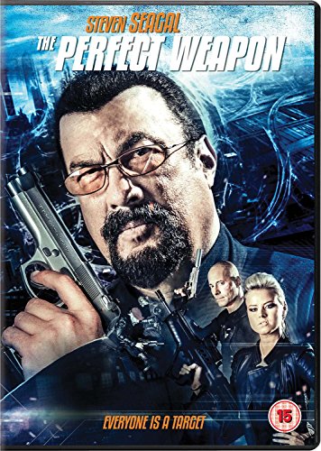 DVD cover for "The Perfect Weapon" featuring Steven Seagal holding a gun, with others below.
