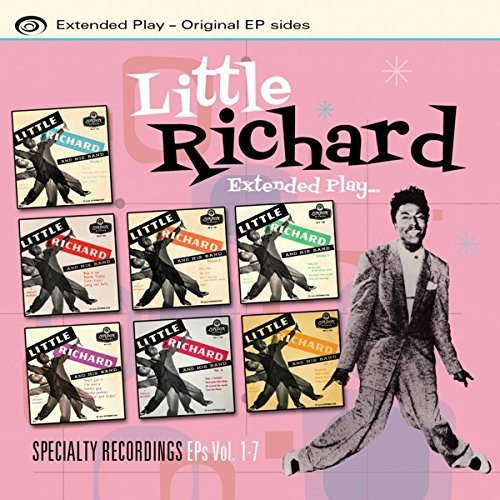 "CD cover with Little Richard in a suit on a pink background."