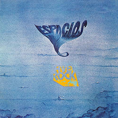 The image depicts a blue-toned vinyl record cover with a stylized whale tail.