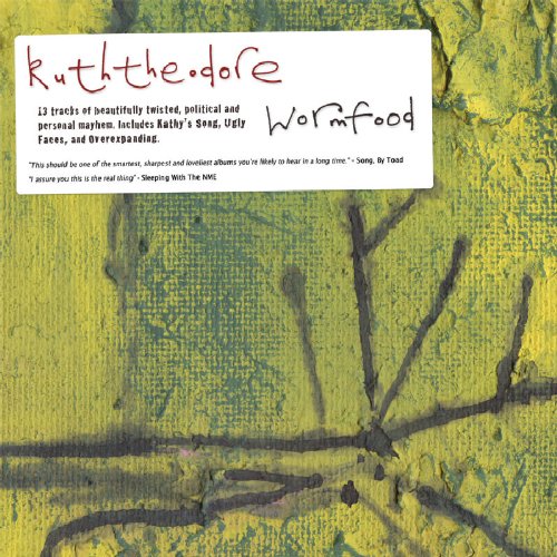 "Album cover with green textured background and white label featuring 'ruth theodore wormfood'."