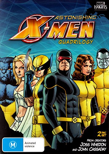 "A DVD cover featuring five X-men characters in various poses against a blue background."