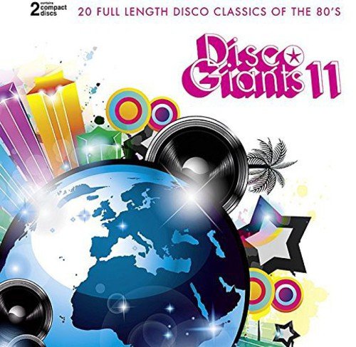 "CD cover with a globe, speakers, and disco-themed graphics on a white background."