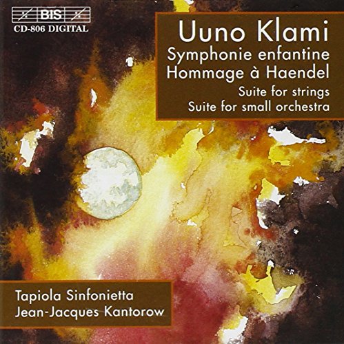 CD cover for Uno Klami’s “Klami/Symphonie Enfantine” with abstract art.