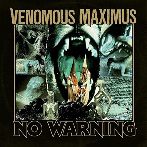Album cover for Venomous Maximus - No Warning, collage of figures and a bear.