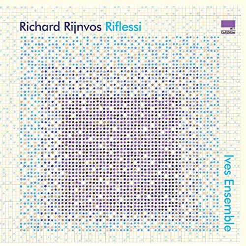 "Album cover with dot pattern forming a face, featuring artist and ensemble names."