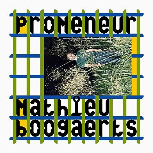 Album cover for Mathieu Boogaerts’ “Promeneur” featuring a person lying in grass.