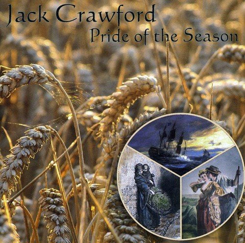 "CD cover with wheat field and circular collage of three historical scenes."