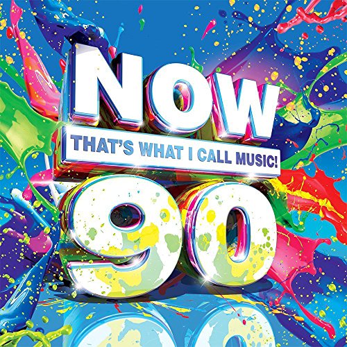 CD cover for “NOW That’s What I Call Music! 90” with colorful splash art.