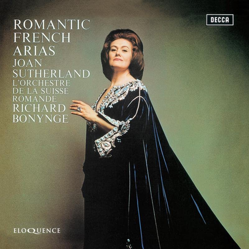 CD cover featuring opera singer Joan Sutherland in a blue gown.