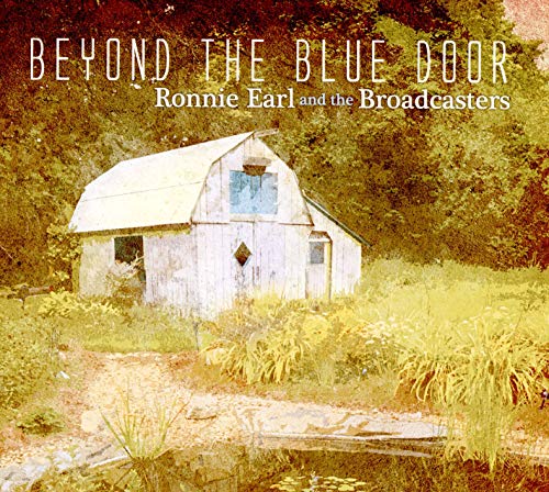 "Album cover featuring a weathered white barn surrounded by foliage and a dirt path."