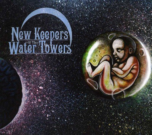 "CD cover art: man curled up in a bubble, surrounded by stars."