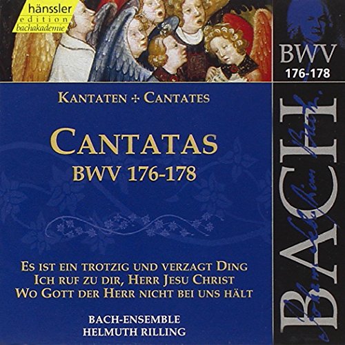 A CD cover featuring a blue background with gold text and angels at the top.