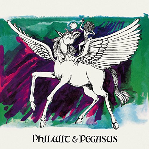 Album cover featuring a white Pegasus with a person on its back, abstract background.