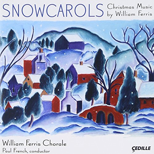 "Album cover featuring a snowy village scene with trees, houses, and rolling hills."
