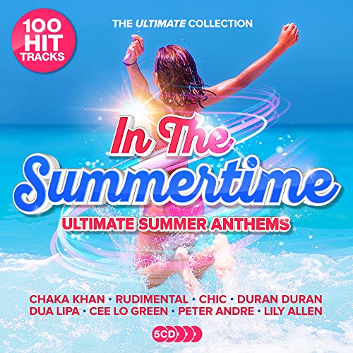 CD cover for “In The Summertime” compilation with a beach scene.