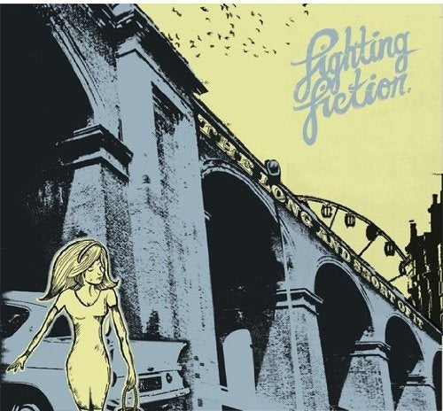 "Fighting Fiction" CD cover featuring a woman standing by a bridge.