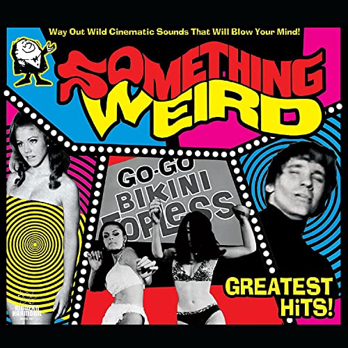 Something Weird" album cover featuring collage of vintage images, pink text.