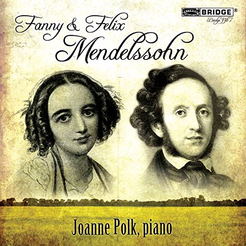 CD cover featuring portraits of Fanny and Felix Mendelssohn, with Joanne Polk’s name.