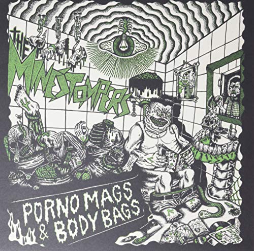 Green and white illustrated vinyl record cover with distorted figures.