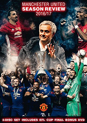 Manchester United 2016/17 season review DVD cover with players and manager.