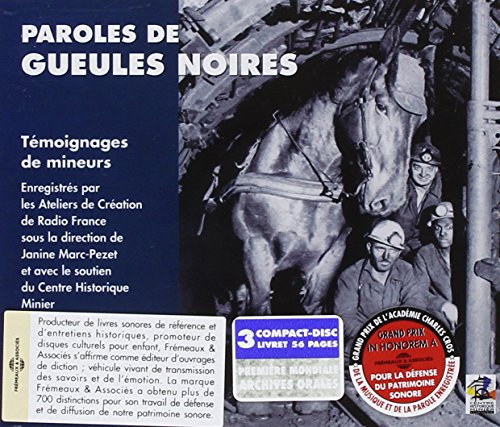 CD cover: black and white photo of miners, text in French.