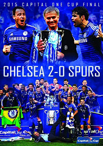 Chelsea and Tottenham players celebrating the 2015 Capital One Cup Final.