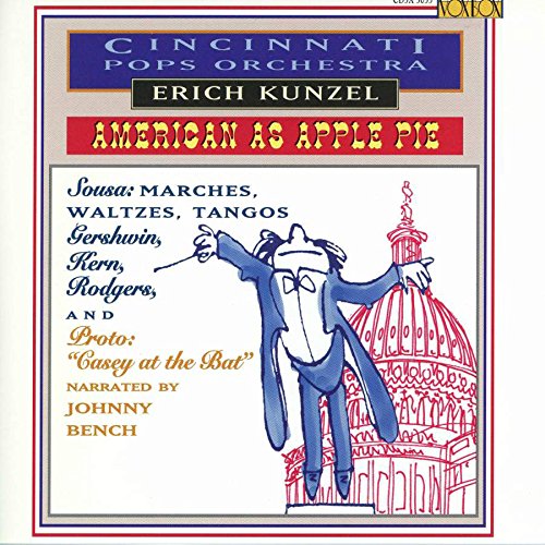 CD cover for "American As Apple Pie" by Erich Kunzel with cartoon Uncle Sam.