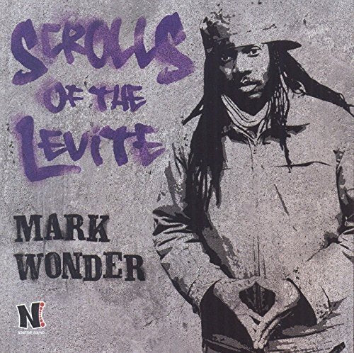 "Album cover with a black-and-white image of a man with dreadlocks."