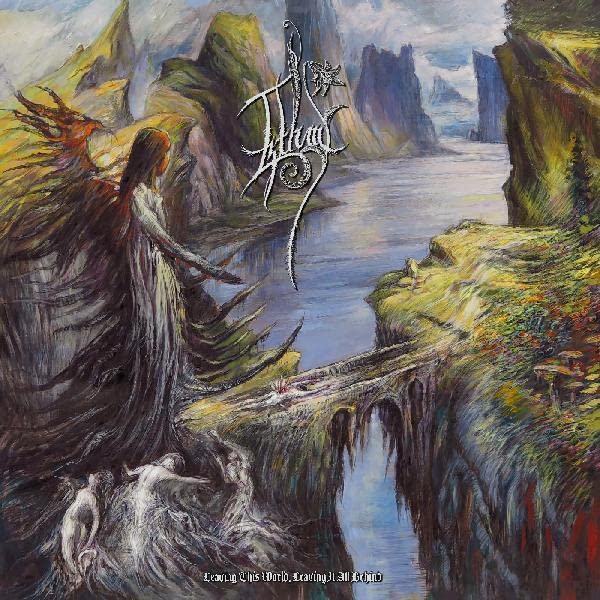 Album cover: fantastical landscape with a figure and dragon, painted style.