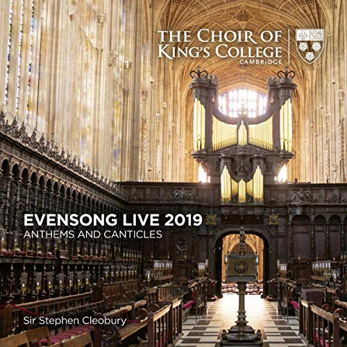 King’s College Chapel interior with organ, album cover for choral music.