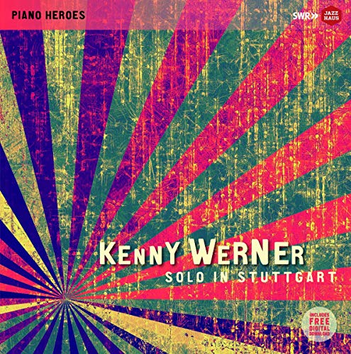 Kenny Werner album cover with radiating colorful lines and text.