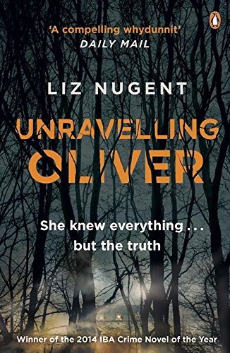 "Book cover with a woman lying on the floor and red and white text."
