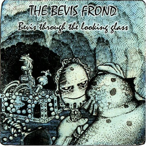"Album cover featuring a black and white illustration of a man and snowman."