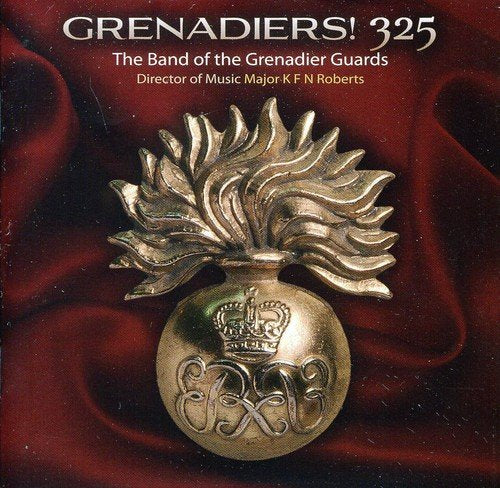 CD cover featuring a gold grenade emblem on red fabric background.
