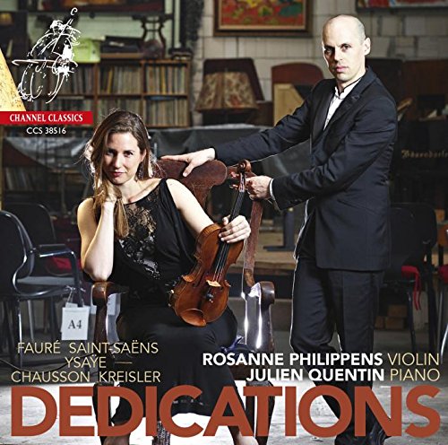 A man and woman in formal attire, she holding a violin, on a CD cover.
