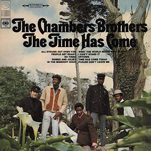 Album cover for The Chambers Brothers’ “Time Has Come” featuring four men.